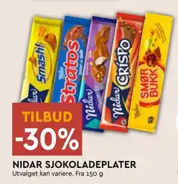 Coop Mega NIDAR SJOKOLADEPLATER tilbud