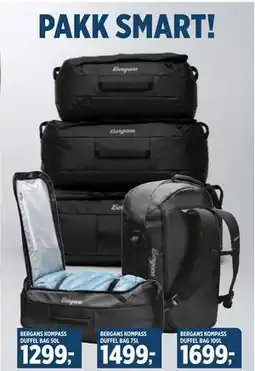 Sport 1 BERGANS KOMPASS DUFFEL BAG 75L, NOK 1499 tilbud