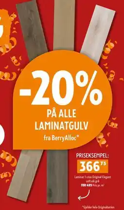 Byggmakker 20% PÅ ALLE LAMINATGULV, NOK 366.75 tilbud