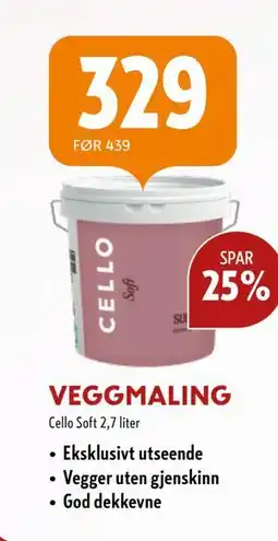 Byggmakker VEGGMALING, NOK 329 tilbud