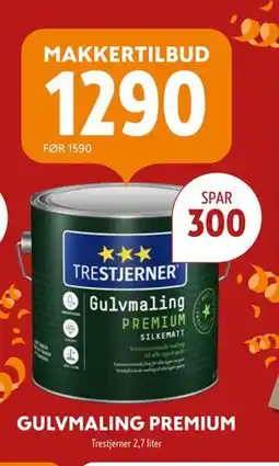 Byggmakker GULVMALING PREMIUM, NOK 1290 tilbud
