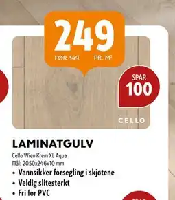 Byggmakker LAMINATGULV, NOK 249 tilbud
