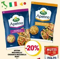 Coop Extra APETINA MOZZARELLA/ CHEDDAR & MOZZARELLA REVET tilbud
