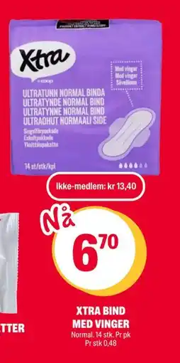 Coop Extra XTRA BIND MED VINGER, NOK 13.4, Medlemspris tilbud