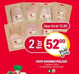 Coop Extra COOP GOURMETPÅLEGG, NOK 52 tilbud