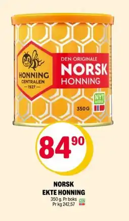 Coop Extra NORSK EKTE HONNING, NOK 84.9 tilbud