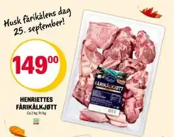 Coop Extra HENRIETTES FÅRIKÅLKJØTT, NOK 149 tilbud
