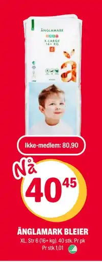 Coop Extra ÄNGLAMARK BLEIER, NOK 80.9, Medlemspris tilbud