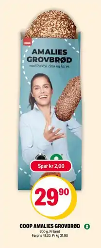 Coop Extra COOP AMALIES GROVBRØD, NOK 29.9 tilbud