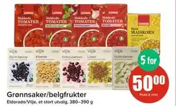 Spar Grønnsaker/belgfrukter, NOK 50 tilbud