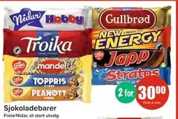 Spar Sjokoladebarer, NOK 30 tilbud