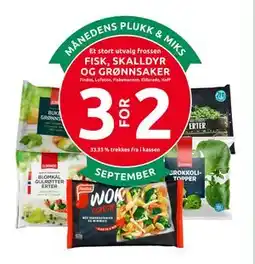 Joker Et stort utvalg frossen FISK, SKALLDYR OG GRØNNSAKER tilbud