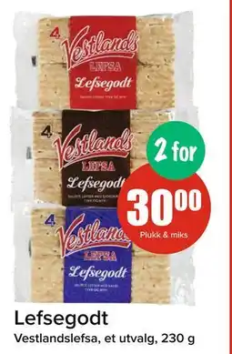 Spar Lefsegodt, NOK 30 tilbud
