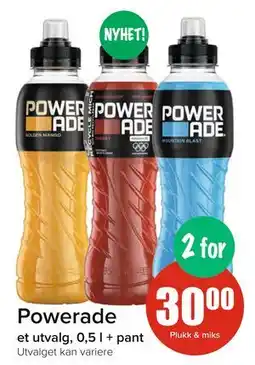 Spar Powerade, NOK 30 tilbud