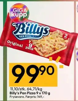 Gigaboks Billy’s Pan Pizza 9 x 170 g, NOK 99.9 tilbud