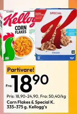 Gigaboks Corn Flakes & Special K. 335-375 g. Kellogg’s tilbud