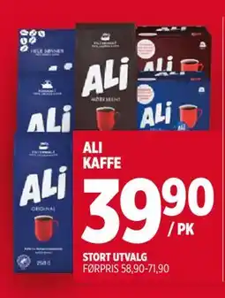 Meny ALI KAFFE, NOK 39.9 tilbud