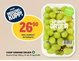 Matkroken COOP GRØNNE DRUER, Medlemspris tilbud