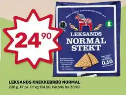 Matkroken LEKSANDS KNEKKEBRØD NORMAL, NOK 24.9 tilbud