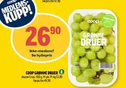 Coop Prix COOP GRØNNE DRUER, Medlemspris tilbud