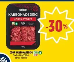 Coop Prix COOP KARBONADEDEIG tilbud
