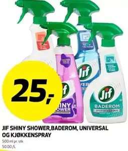 Bunnpris JIF Shiny shower,baderom, universal tilbud