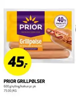 Bunnpris PRIOR Grillpølser tilbud