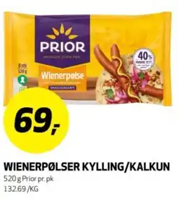 Bunnpris PRIOR Wienerpølser kylling/kalkun tilbud