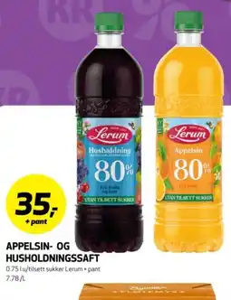 Bunnpris LERUM Appelsin- og husholdningssaft tilbud