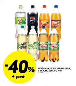 Bunnpris Pepsi max, solo, solo super, villa, mozell og 7 up tilbud