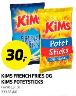 Bunnpris KIMS French fries og kims potetsticks tilbud