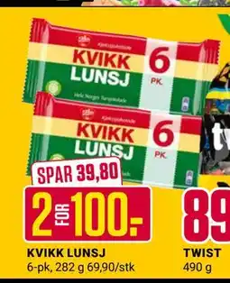 Europris KVIKK LUNSJ, NOK 100 tilbud