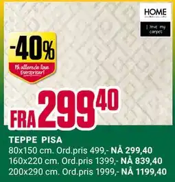 Europris TEPPE PISA tilbud