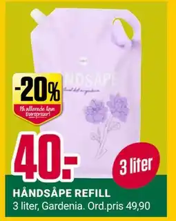 Europris HÅNDSÅPE REFILL, NOK 40 tilbud
