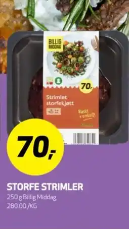 Bunnpris BILLIG MIDDAG Storfe strimler tilbud