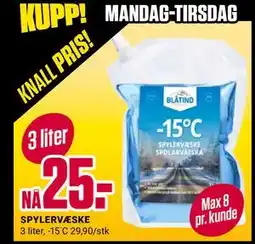 Europris SPYLERVÆSKE, NOK 25 tilbud