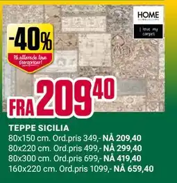 Europris TEPPE SICILIA tilbud