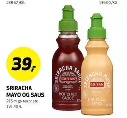 Bunnpris SRIRACHA MAYO OG SAUS, NOK 39 tilbud