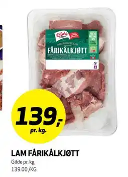 Bunnpris LAM FÅRIKÅLKJØTT, NOK 139 tilbud