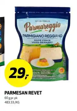 Bunnpris PARMESAN REVET, NOK 29 tilbud