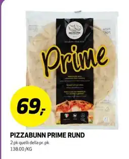 Bunnpris PIZZABUNN PRIME RUND, NOK 69 tilbud