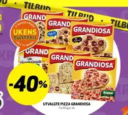 Bunnpris UTVALGTE PIZZA GRANDIOSA tilbud