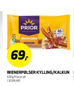 Bunnpris WIENERPØLSER KYLLING/KALKUN, NOK 69 tilbud