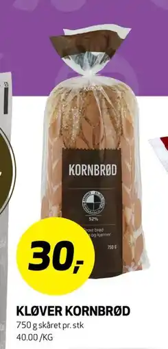 Bunnpris KLØVER KORNBRØD, NOK 30 tilbud