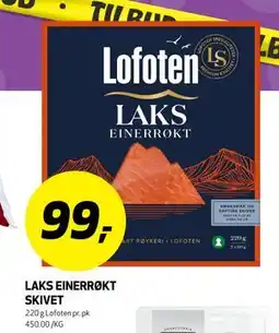 Bunnpris LAKS EINERRØKT SKIVET, NOK 99 tilbud