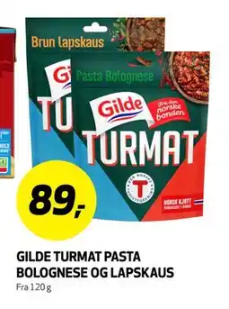 Bunnpris GILDE TURMAT PASTA BOLOGNESE OG LAPSKAUS, NOK 89 tilbud