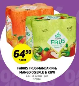 Bunnpris FARRIS Frus mandarin & mango og eple & kiwi tilbud