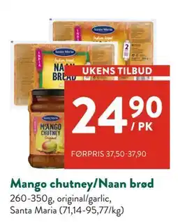 Jacobs Mango chutney/Naan brød, NOK 24.9 tilbud