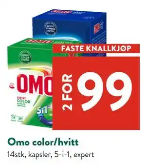Jacobs Omo color/hvitt, NOK 99 tilbud