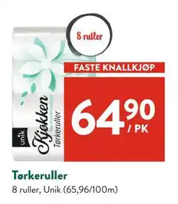 Jacobs Tørkeruller, NOK 64.9 tilbud